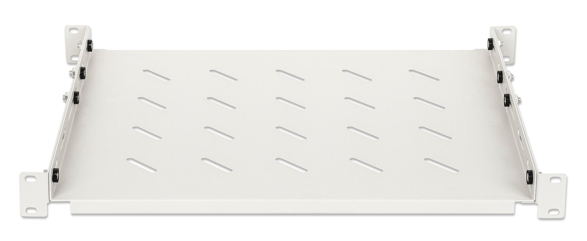 19" Shelf with Variable Rails for Fixed Mounting, 1U, 350 mm Depth, Gray Image 3