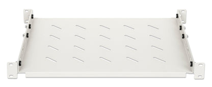 19" Shelf with Variable Rails for Fixed Mounting, 1U, 350 mm Depth, Gray Image 3
