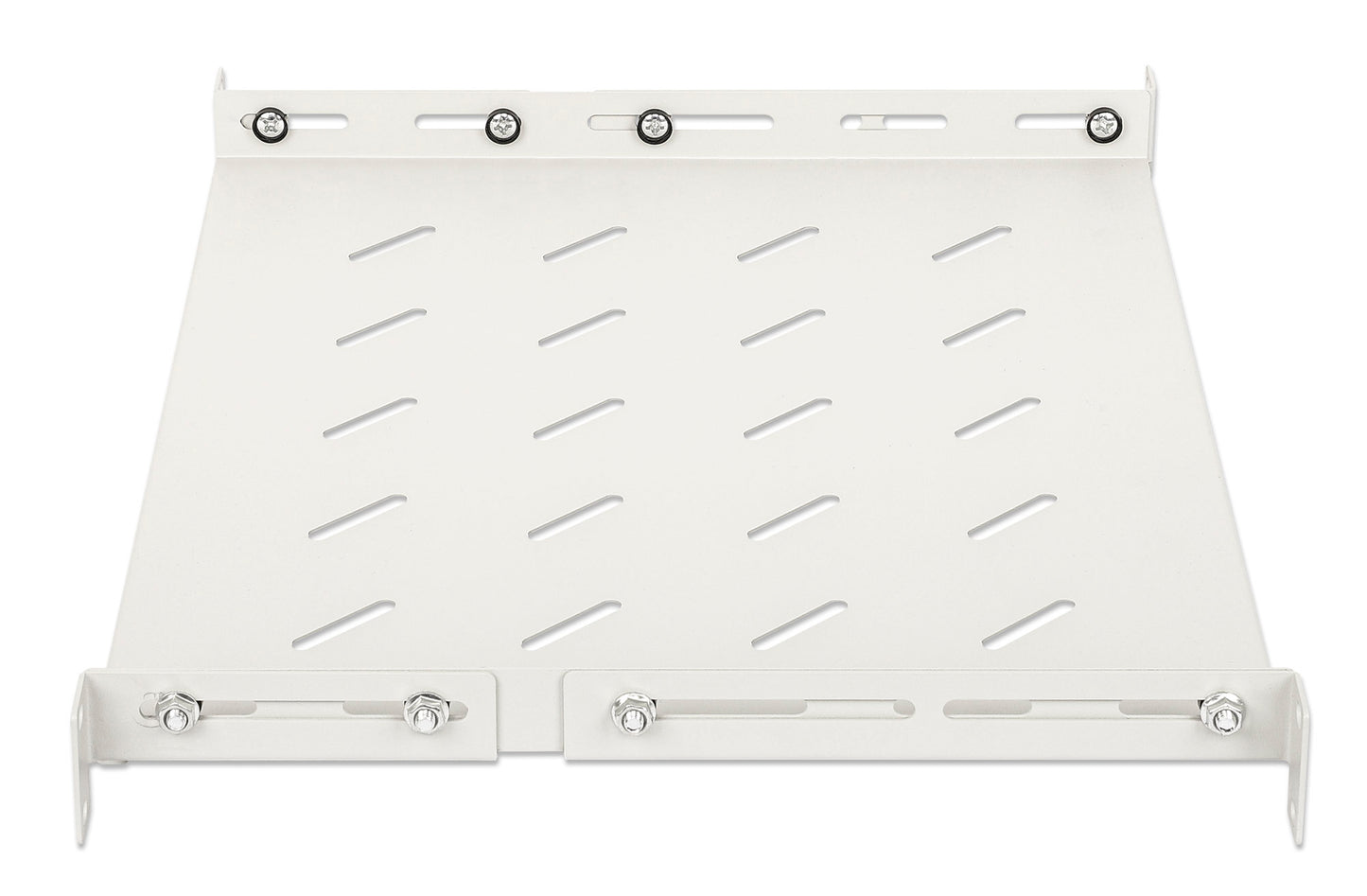 19" Shelf with Variable Rails for Fixed Mounting, 1U, 350 mm Depth, Gray Image 4