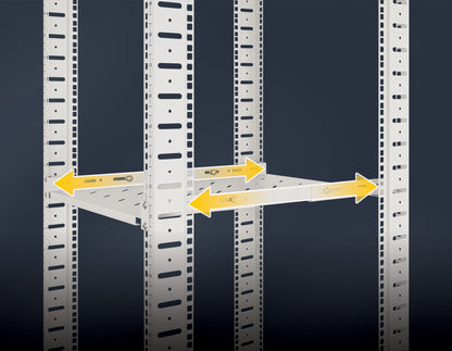 19" Shelf with Variable Rails for Fixed Mounting, 1U, 350 mm Depth, Gray Image 5