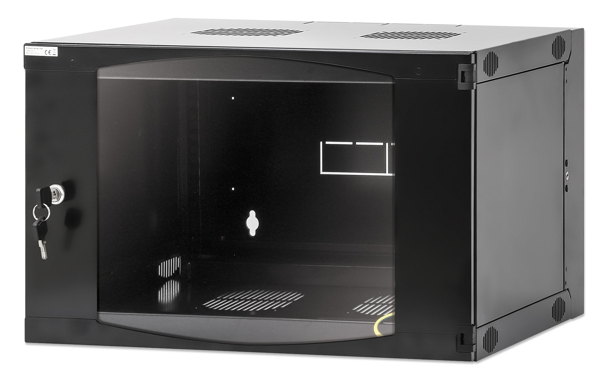 19" Double Section Wallmount Cabinet, 6U, 450 mm (17.7 in.) Depth, Black Image 1