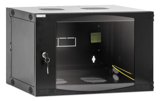 19" Double Section Wallmount Cabinet, 6U, 450 mm (17.7 in.) Depth, Black Image 2