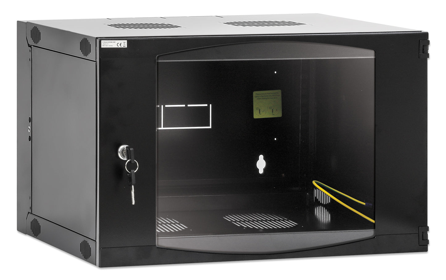 19" Double Section Wallmount Cabinet, 6U, 450 mm (17.7 in.) Depth, Black Image 2