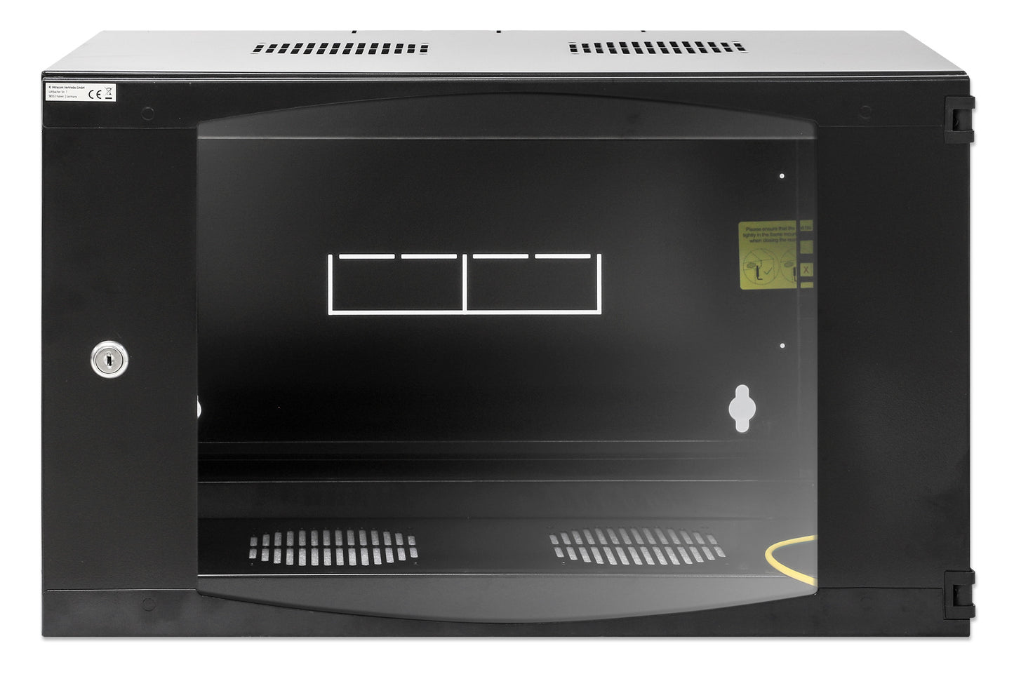 19" Double Section Wallmount Cabinet, 6U, 450 mm (17.7 in.) Depth, Black Image 3