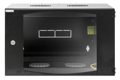 19" Double Section Wallmount Cabinet, 6U, 450 mm (17.7 in.) Depth, Black Image 3