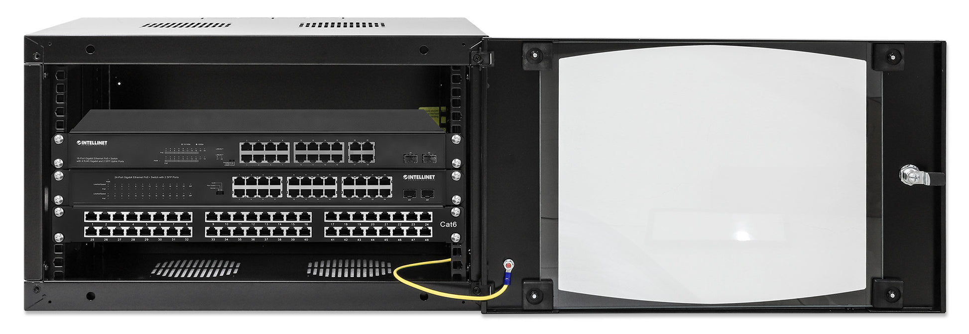 6U 19" Swing Out Wall Mount Network Cabinet, Standard Line, 450 mm (17.7 in.) Depth, Black Image 4