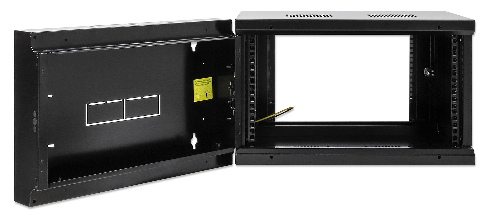 19" Double Section Wallmount Cabinet, 6U, 450 mm (17.7 in.) Depth, Black Image 7