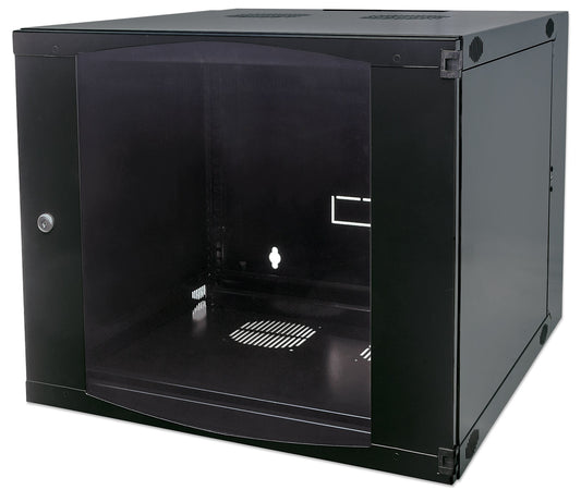 9U 19" Swing Out Wall Mount Network Cabinet, Standard Line, 450 mm (17.7 in.) Depth, Black Image 1