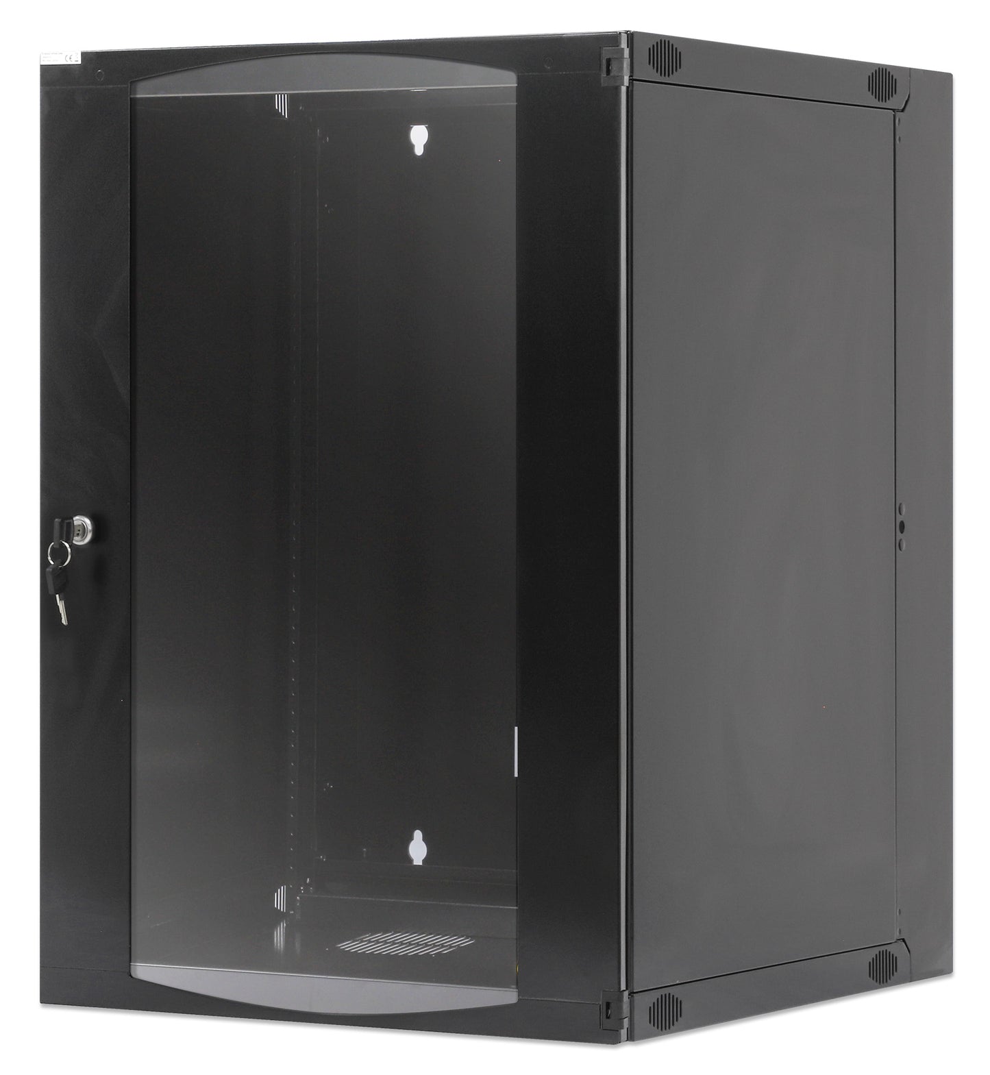 19" Double Section Wallmount Cabinet, 15U, 450 mm (17.7 in.) Depth, Black Image 1