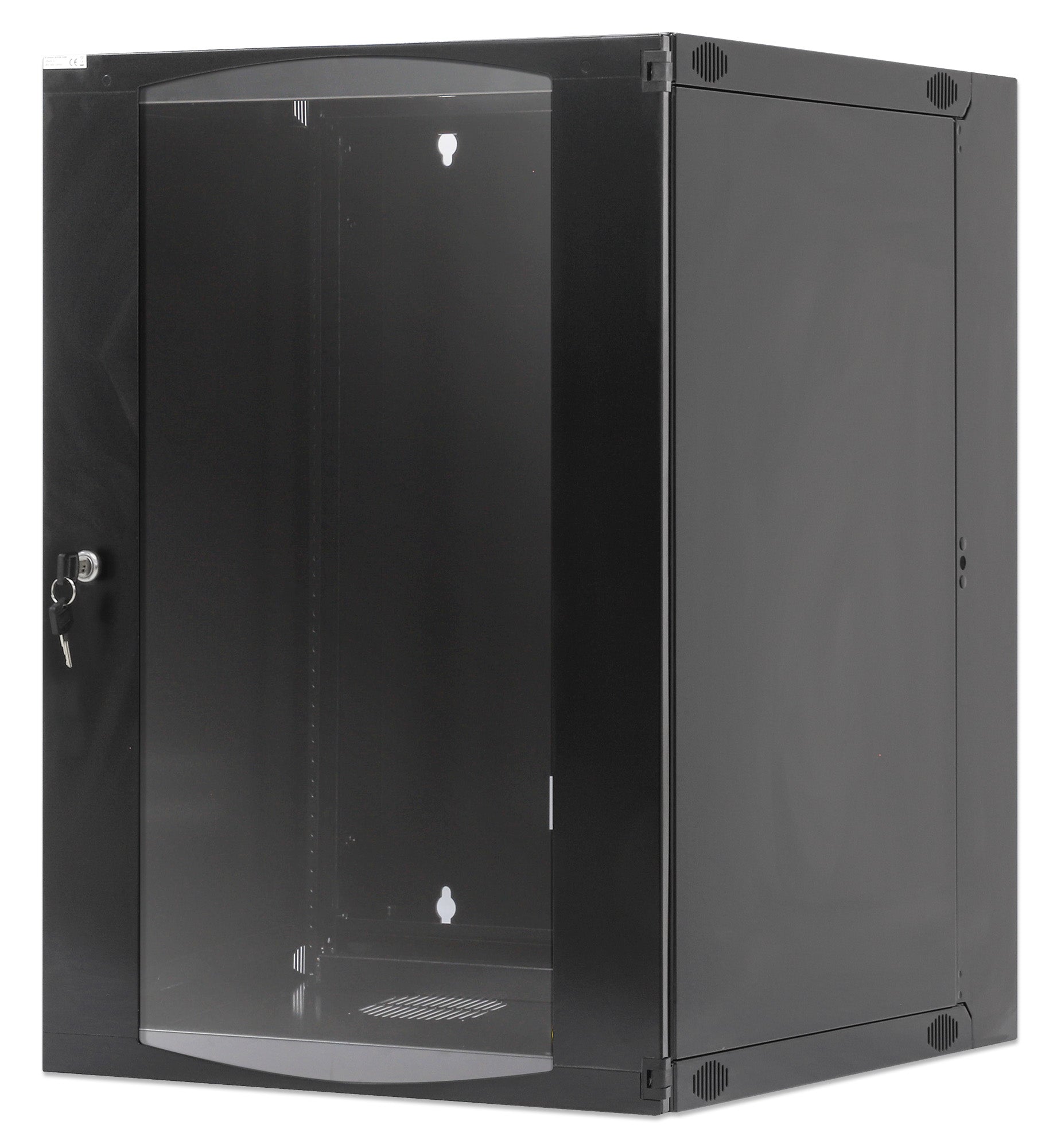 19" Double Section Wallmount Cabinet, 15U, 450 mm (17.7 in.) Depth, Black Image 1