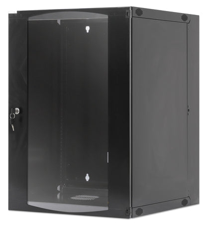19" Double Section Wallmount Cabinet, 15U, 450 mm (17.7 in.) Depth, Black Image 1