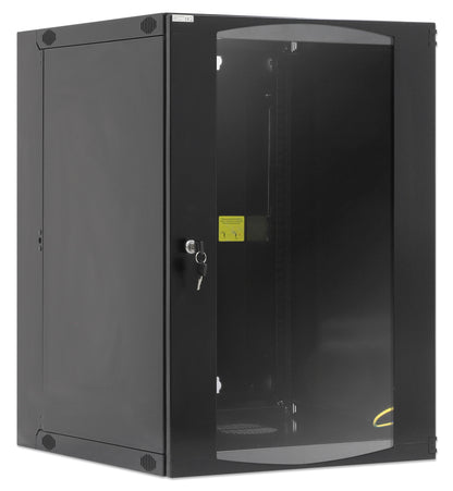 19" Double Section Wallmount Cabinet, 15U, 450 mm (17.7 in.) Depth, Black Image 2