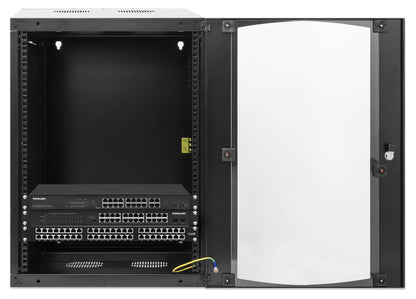 19" Double Section Wallmount Cabinet, 15U, 450 mm (17.7 in.) Depth, Black Image 4