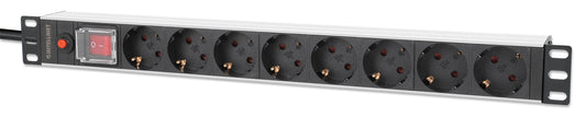 19" 1U Rackmount 8-Output Power Distribution Unit (PDU) Image 1