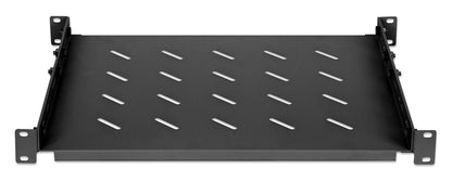 19" Shelf with Variable Rails for Fixed Mounting, 1U, 350 mm Depth, Black Image 3