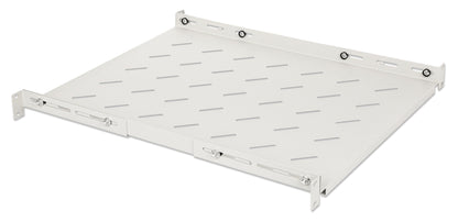 19" Shelf with Variable Rails for Fixed Mounting, Shelf Depth 550 mm, Gray Image 2