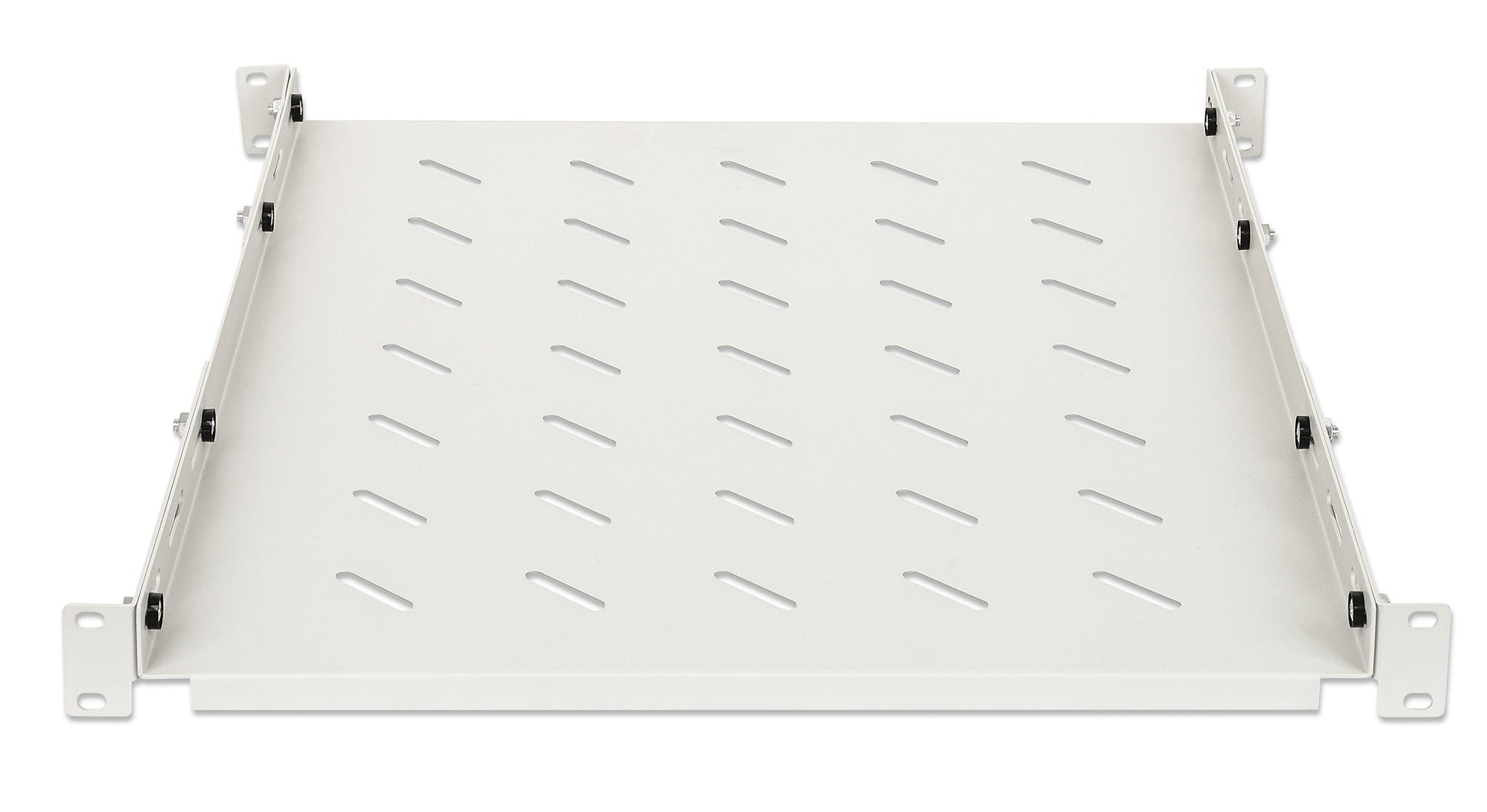 19" Shelf with Variable Rails for Fixed Mounting, Shelf Depth 550 mm, Gray Image 3