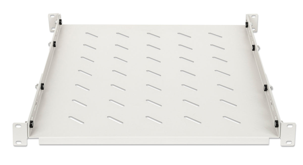 19" Shelf with Variable Rails for Fixed Mounting, Shelf Depth 550 mm, Gray Image 3