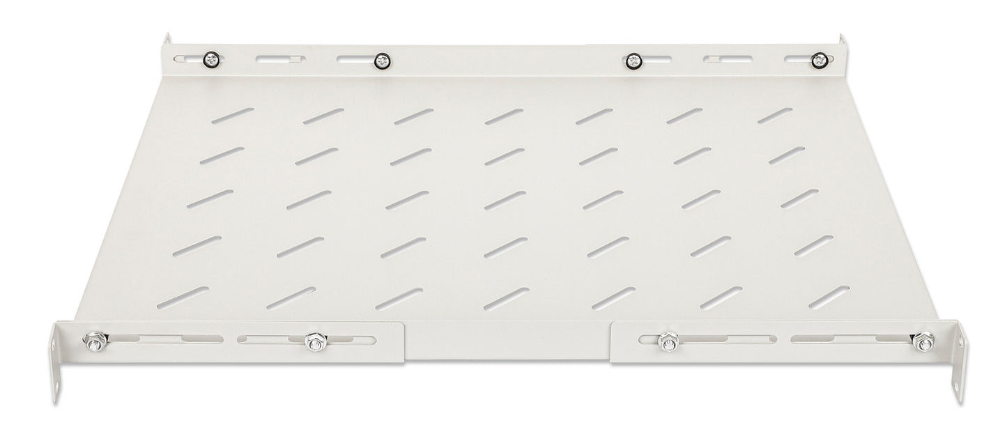 19" Shelf with Variable Rails for Fixed Mounting, Shelf Depth 550 mm, Gray Image 4