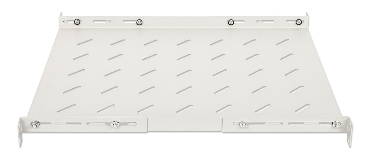 19" Shelf with Variable Rails for Fixed Mounting, Shelf Depth 550 mm, Gray Image 4