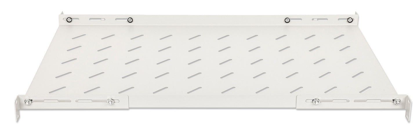 19" Shelf with Variable Rails for Fixed Mounting, Shelf Depth 750 mm, Gray Image 4