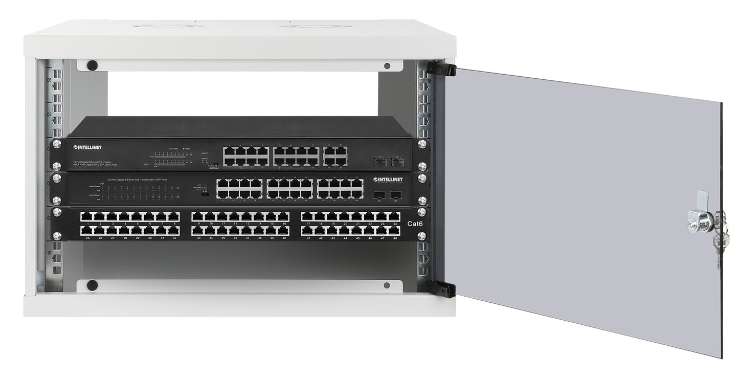 6U 19" Wall Mount Network Cabinet, Basic Line, 400 mm Depth, Gray Image 4