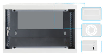 6U 19" Wall Mount Network Cabinet, Basic Line, 400 mm Depth, Gray Image 8