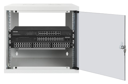 9U 19" Wall Mount Network Cabinet, Basic Line, 400 mm Depth, Gray Image 4