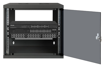 9U 19" Wall Mount Network Cabinet, Basic Line, 400 mm Depth, Black Image 4
