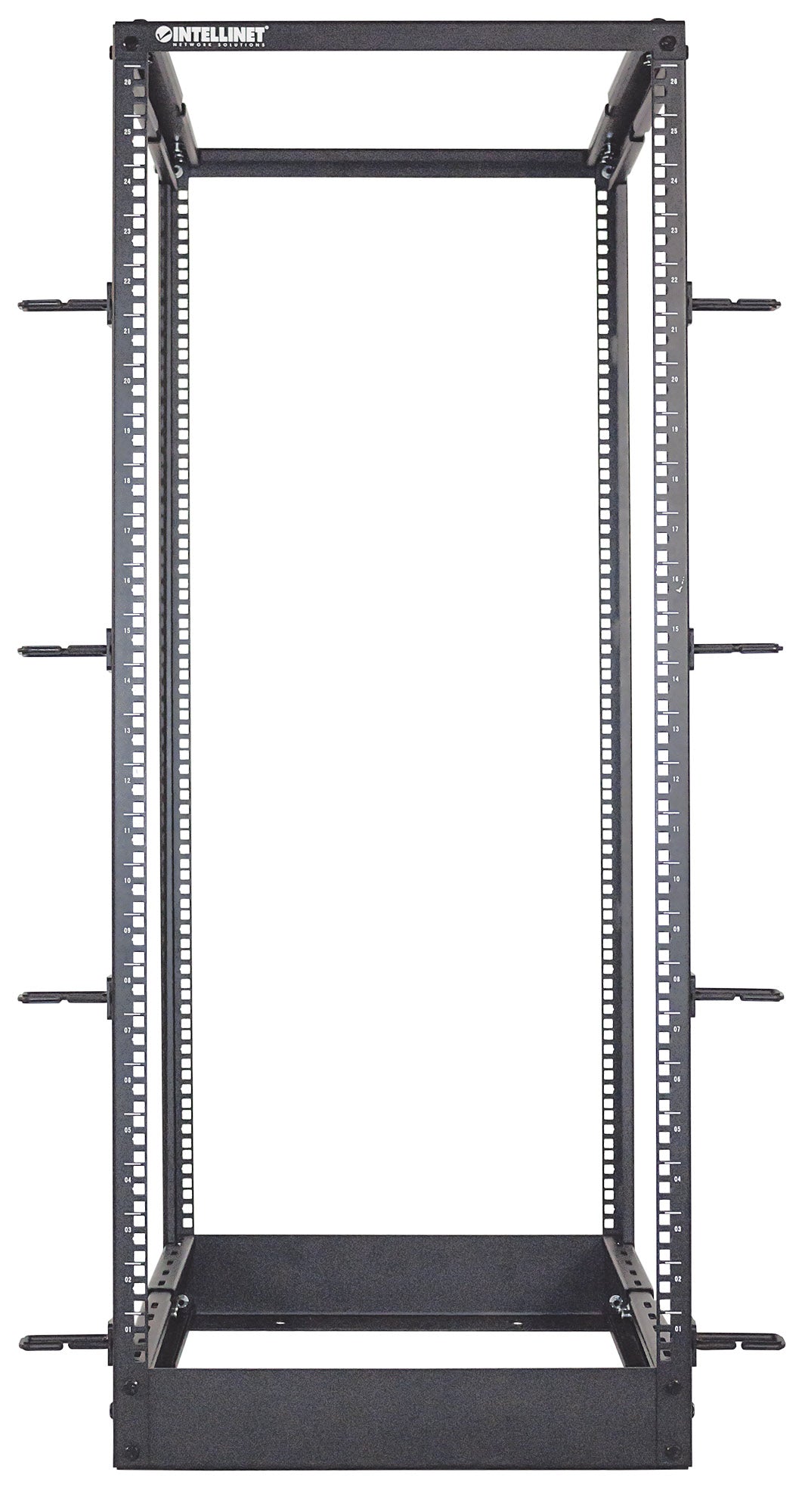 19" Floor-Standing 4-Post Open Frame Network Rack, 26U Image 3