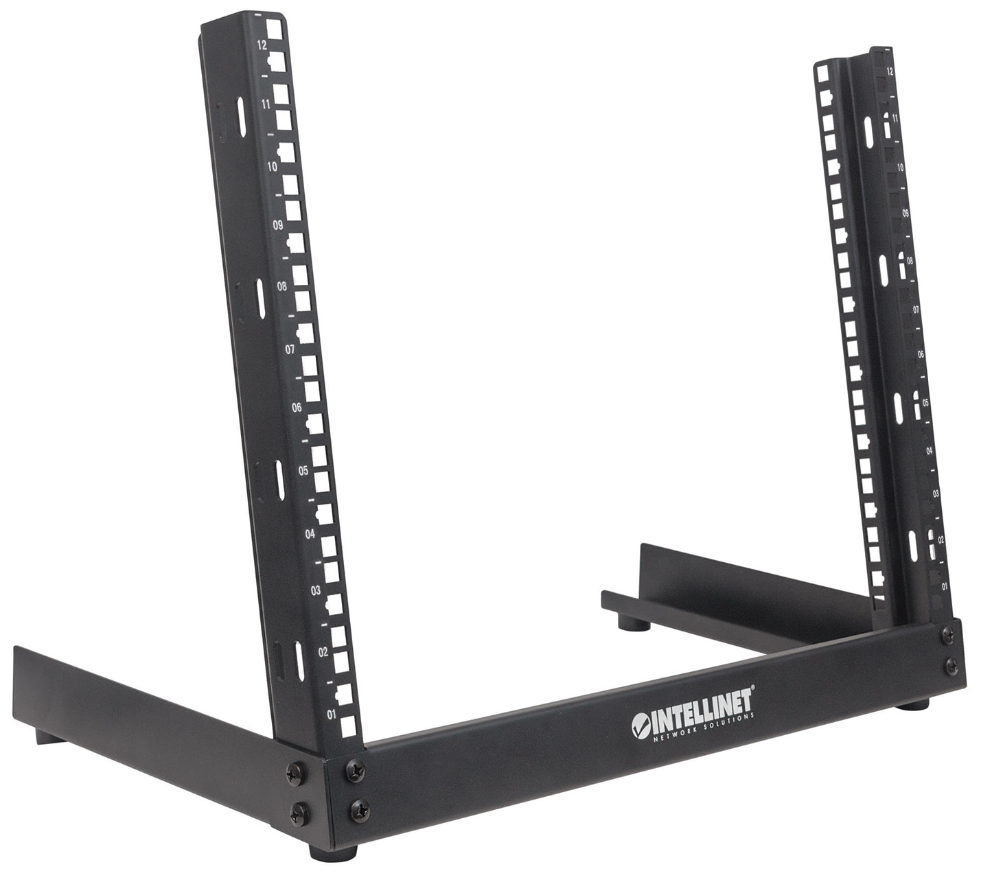 19" Desktop 2-Post Open Frame Network Rack, 12U Image 2