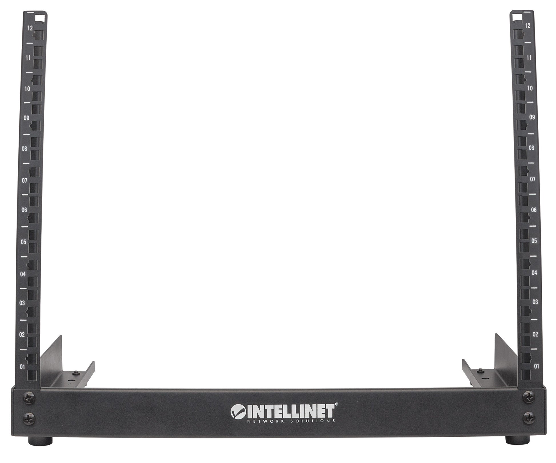 19" Desktop 2-Post Open Frame Network Rack, 12U Image 3