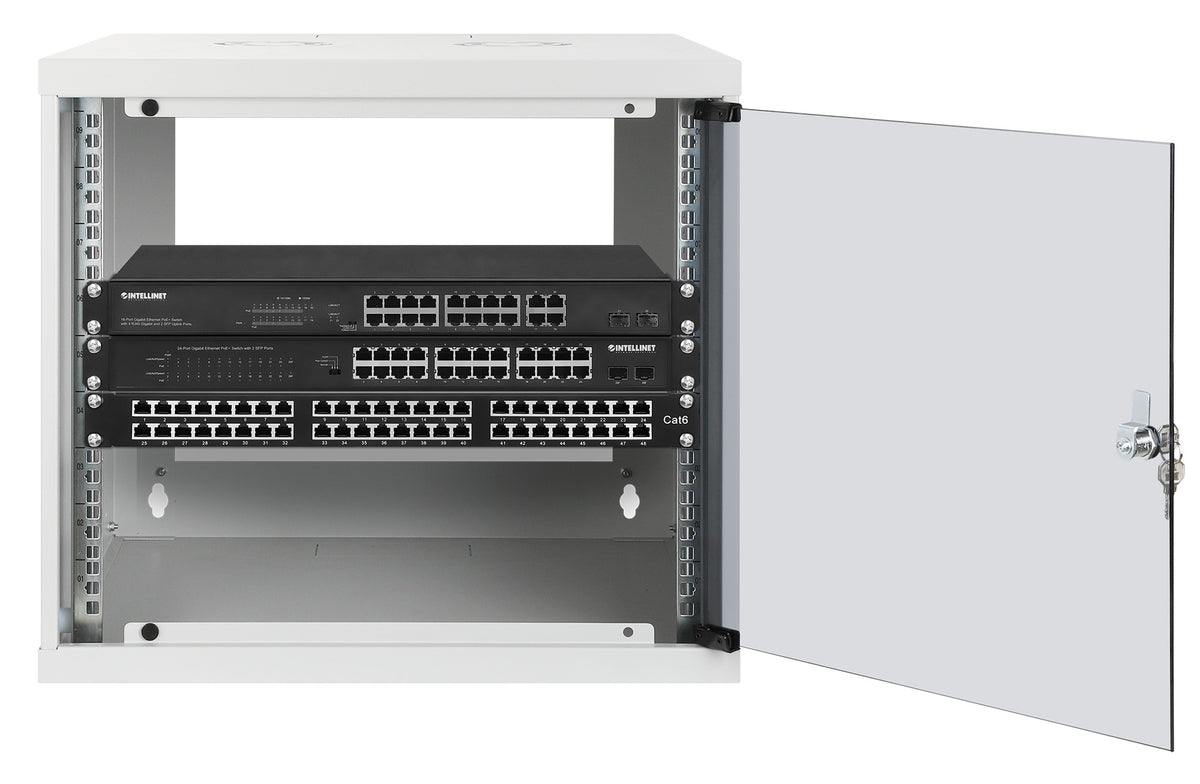 9U 19" Wall Mount Network Cabinet, Basic Line, 560 mm Depth, Gray Image 4