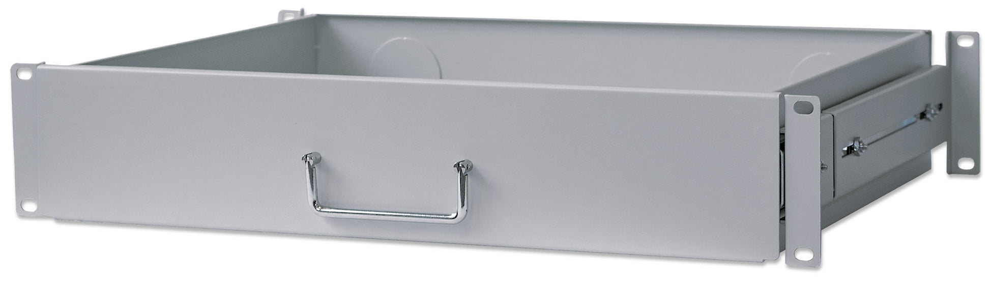 19" Storage Drawer Shelf, 2U, 350 mm Depth, Gray Image 1