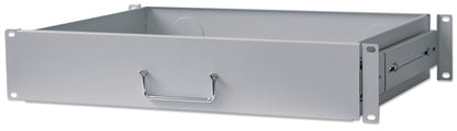 19" Storage Drawer Shelf, 2U, 350 mm Depth, Gray Image 1