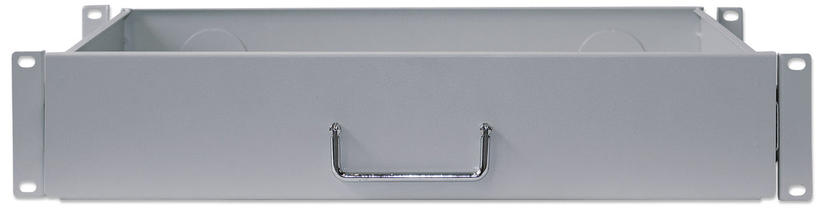 19" Storage Drawer Shelf, 2U, 350 mm Depth, Gray Image 3