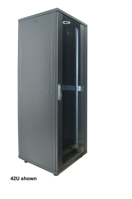 19" Network Cabinet, Basic Line, 42U, 800 (D) x 600 (W) mm, Black Image 1