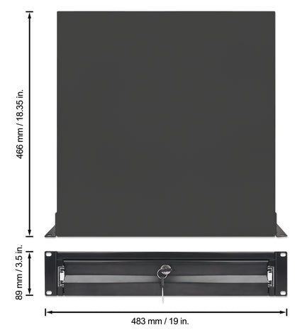 19" Storage Drawer Shelf, 2U, 466 mm Depth, Black Image 6