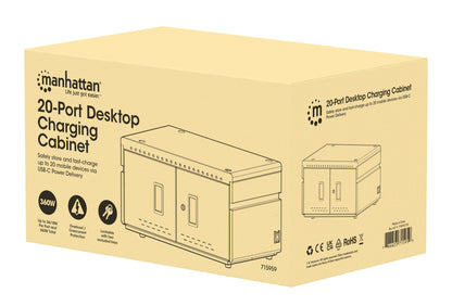 20-Port USB-C Desktop Charging Cabinet - 18W per Port Packaging Image 2