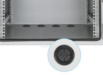6U Industrial IP55 19" Wall Mount Cabinet with Integrated Fans, Gray Image 8