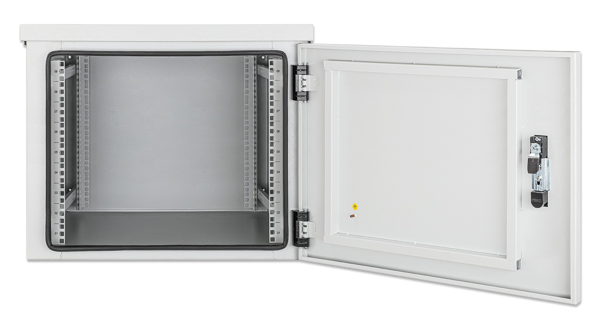 9U Industrial IP55 19" Wall Mount Cabinet with Integrated Fans, Gray Image 5