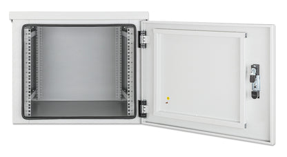 9U Industrial IP55 19" Wall Mount Cabinet with Integrated Fans, Gray Image 5