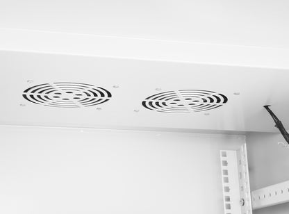 9U Industrial IP55 19" Wall Mount Cabinet with Integrated Fans, Gray Image 7