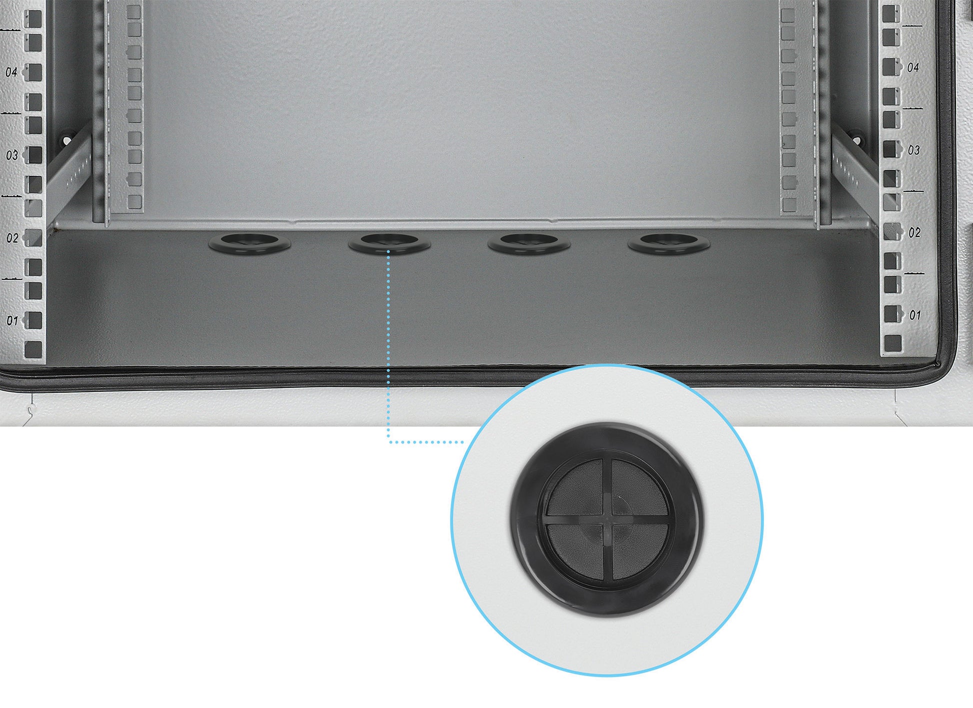 9U Industrial IP55 19" Wall Mount Cabinet with Integrated Fans, Gray Image 8