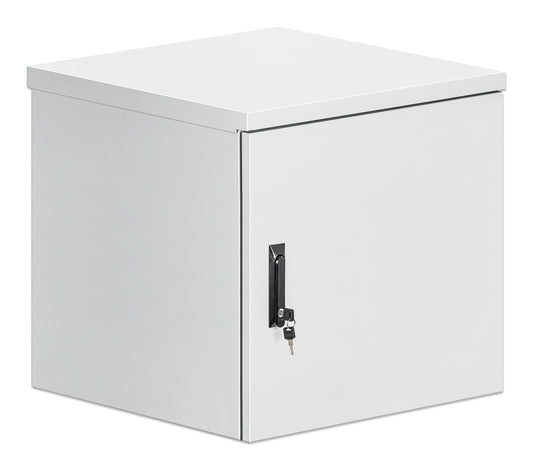 12U Industrial IP55 19" Wall Mount Cabinet with Integrated Fans, Gray Image 2