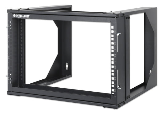 6U 19" Wall Mount 2-Post Open Frame Network Rack, Black Image 1