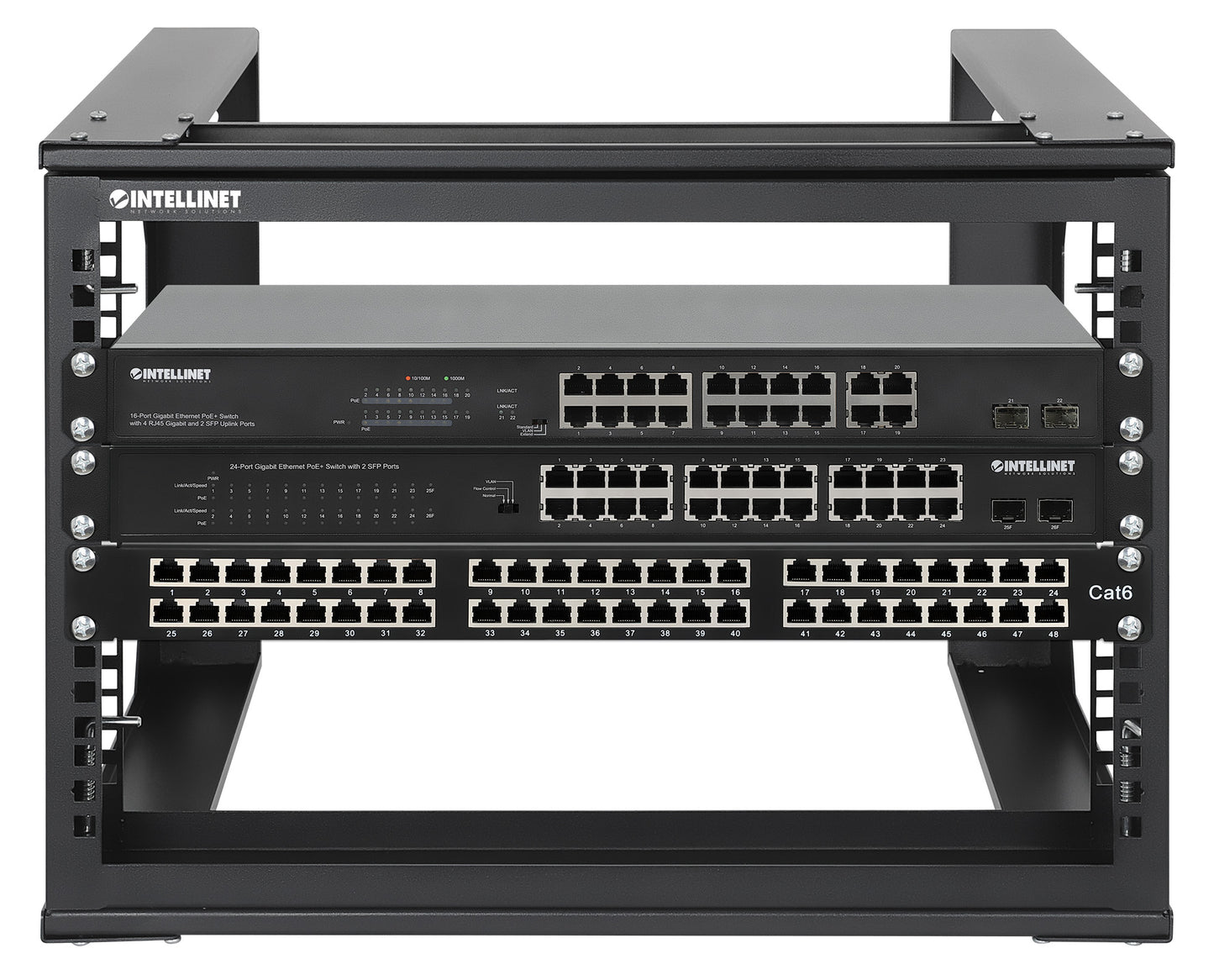 19" Wall Mount 2-Post Open Frame Network Rack, 6U Image 7