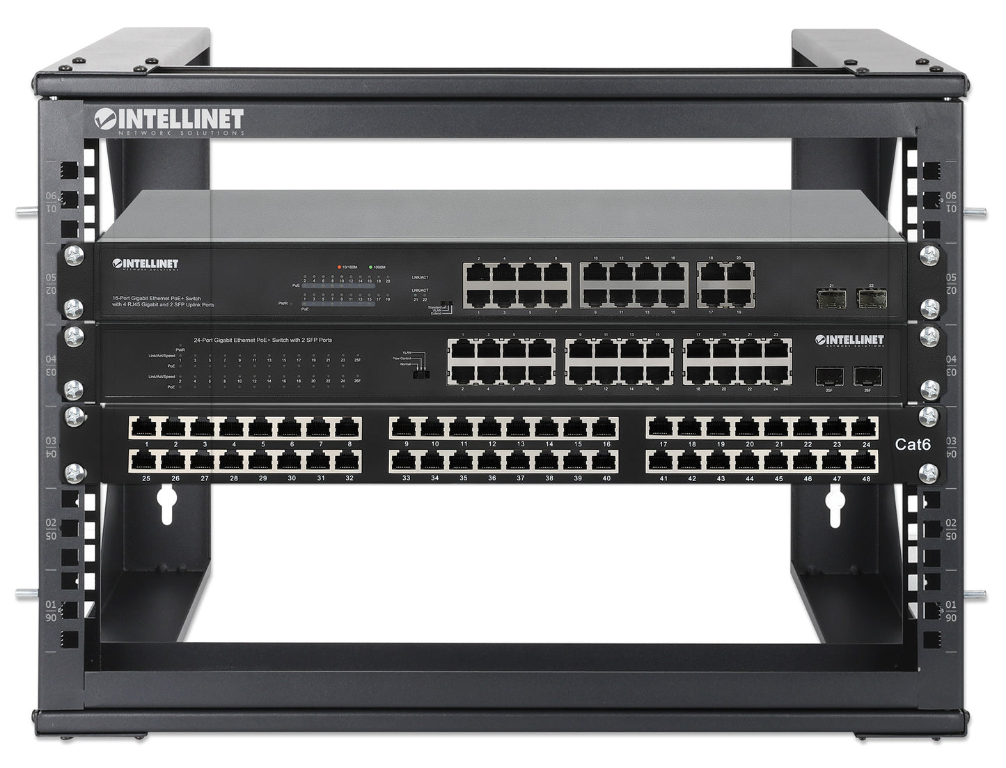 19" Wall Mount 2-Post Open Frame Network Rack, 6U Image 7