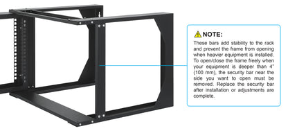 19" Wall Mount 2-Post Open Frame Network Rack, 6U Image 8