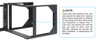 19" Wall Mount 2-Post Open Frame Network Rack, 6U Image 8